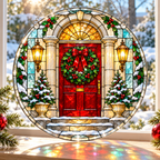 Christmas Acrylic Jigsaw Puzzle Suncatcher - Welcome Door