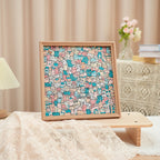 200 Pcs Morandi-Colored Lovely Cat Shaped Square Wooden Jigsaw Puzzle