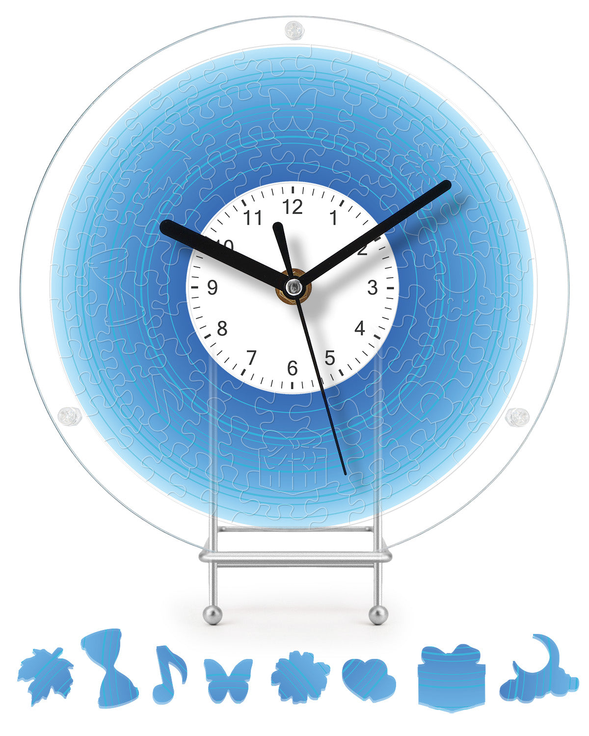 DIY Acrylic Puzzle Clock Kit - Gradient Blue