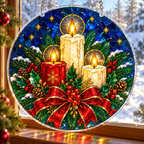 Christmas Acrylic Jigsaw Puzzle Suncatcher - Candle Blessings