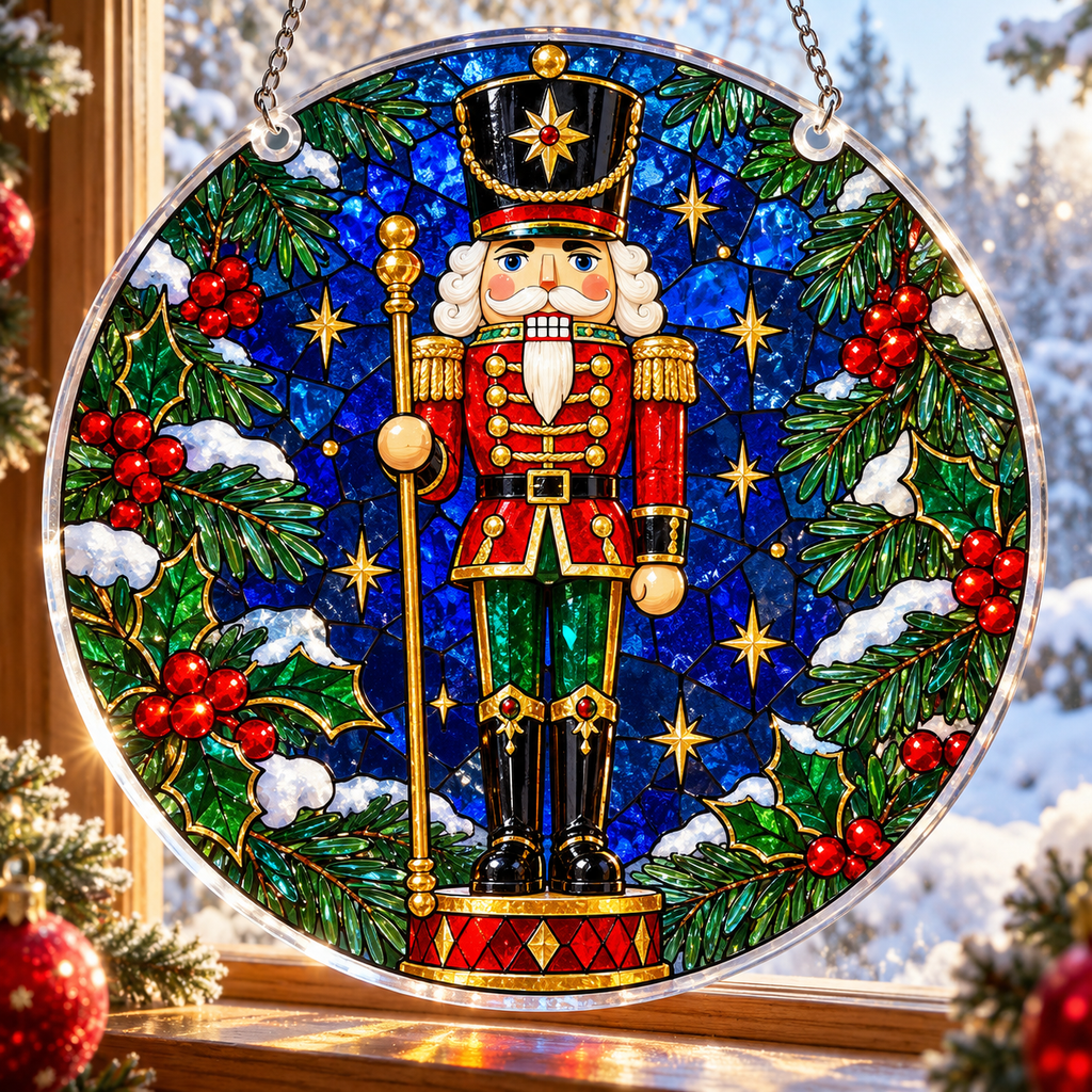 Christmas Acrylic Jigsaw Puzzle Suncatcher - Nutcracker Guard
