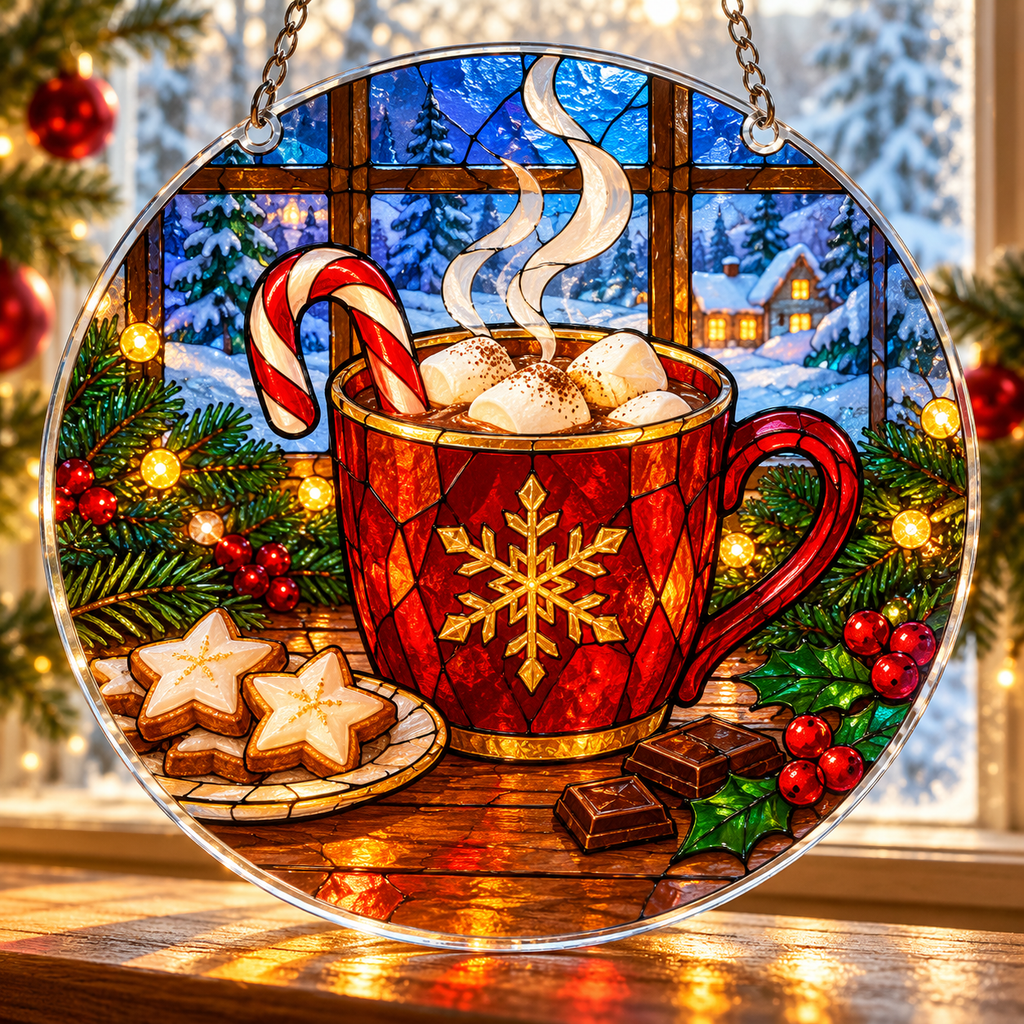 Christmas Acrylic Jigsaw Puzzle Suncatcher - Cocoa Treats