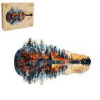 Sunset guitar Wooden Jigsaw Puzzle