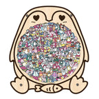 Cute Lover Penguin Shaped Wooden Jigsaw Puzzle
