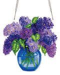 5D DIY Diamond Painting Suncatcher Kit - Lilacs in Blue Vase