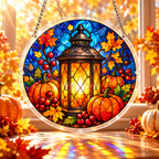 Tanksgiving Acrylic Jigsaw Puzzle Suncatcher - Golden Harvest Lantern