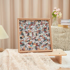 195 Pcs Morandi-Colored Cute Dog Shaped Square Wooden Jigsaw Puzzle