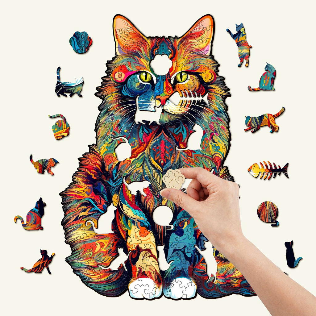 Maine Coon Wooden Jigsaw Puzzle
