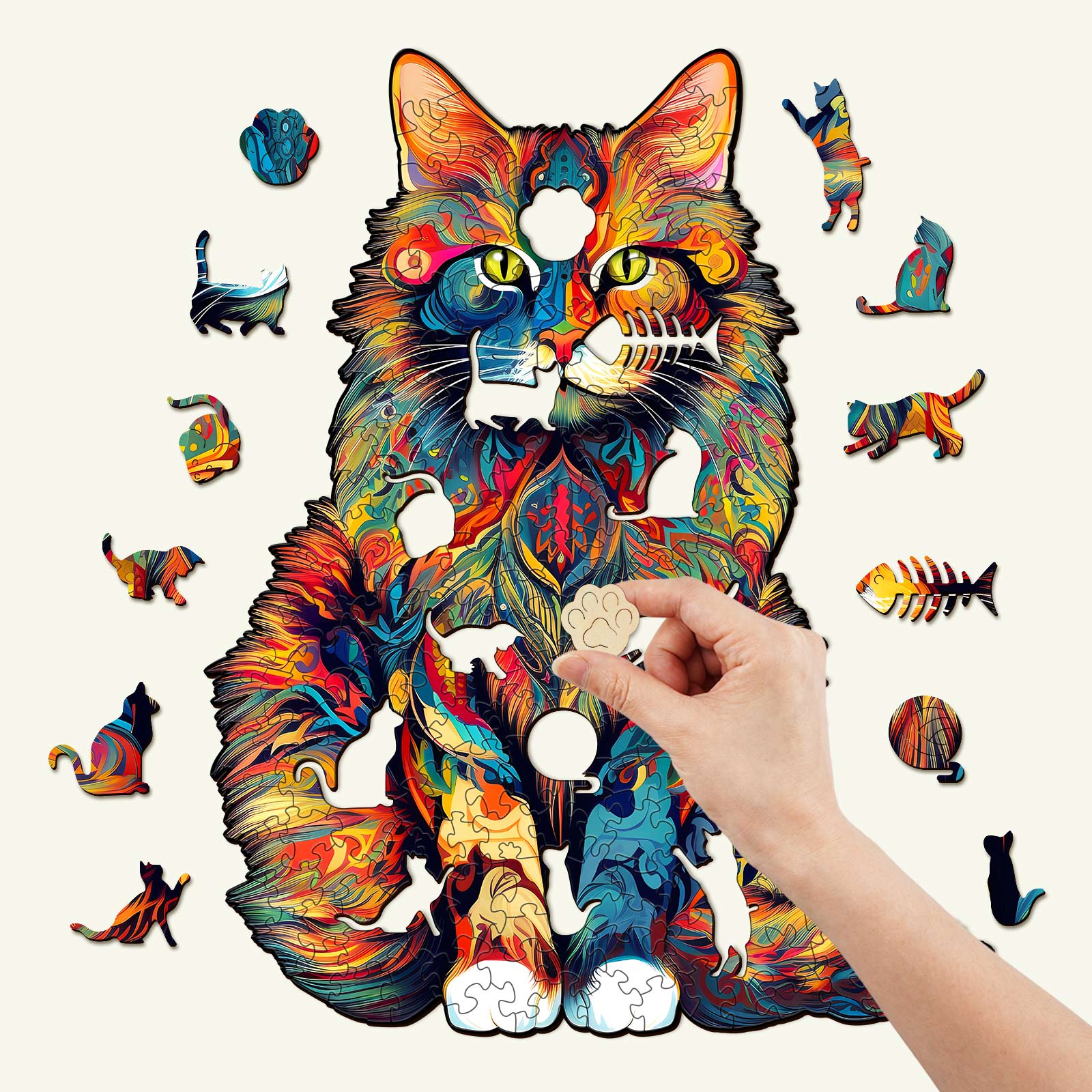 Maine Coon Wooden Jigsaw Puzzle