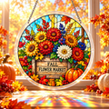Tanksgiving Acrylic Jigsaw Puzzle Suncatcher -  Fall Flower Market