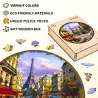 Street scenes of Paris Wooden Jigsaw Puzzle