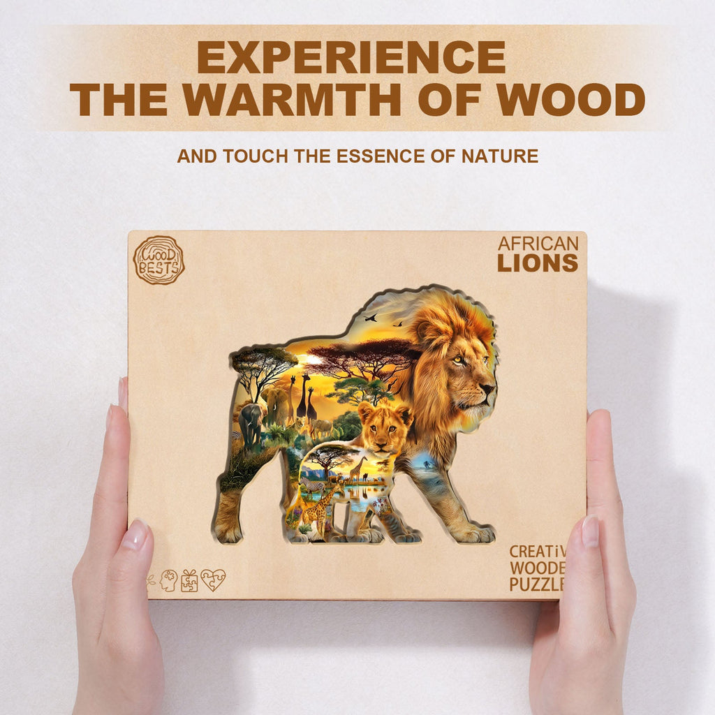 African Lions Wooden Jigsaw Puzzle