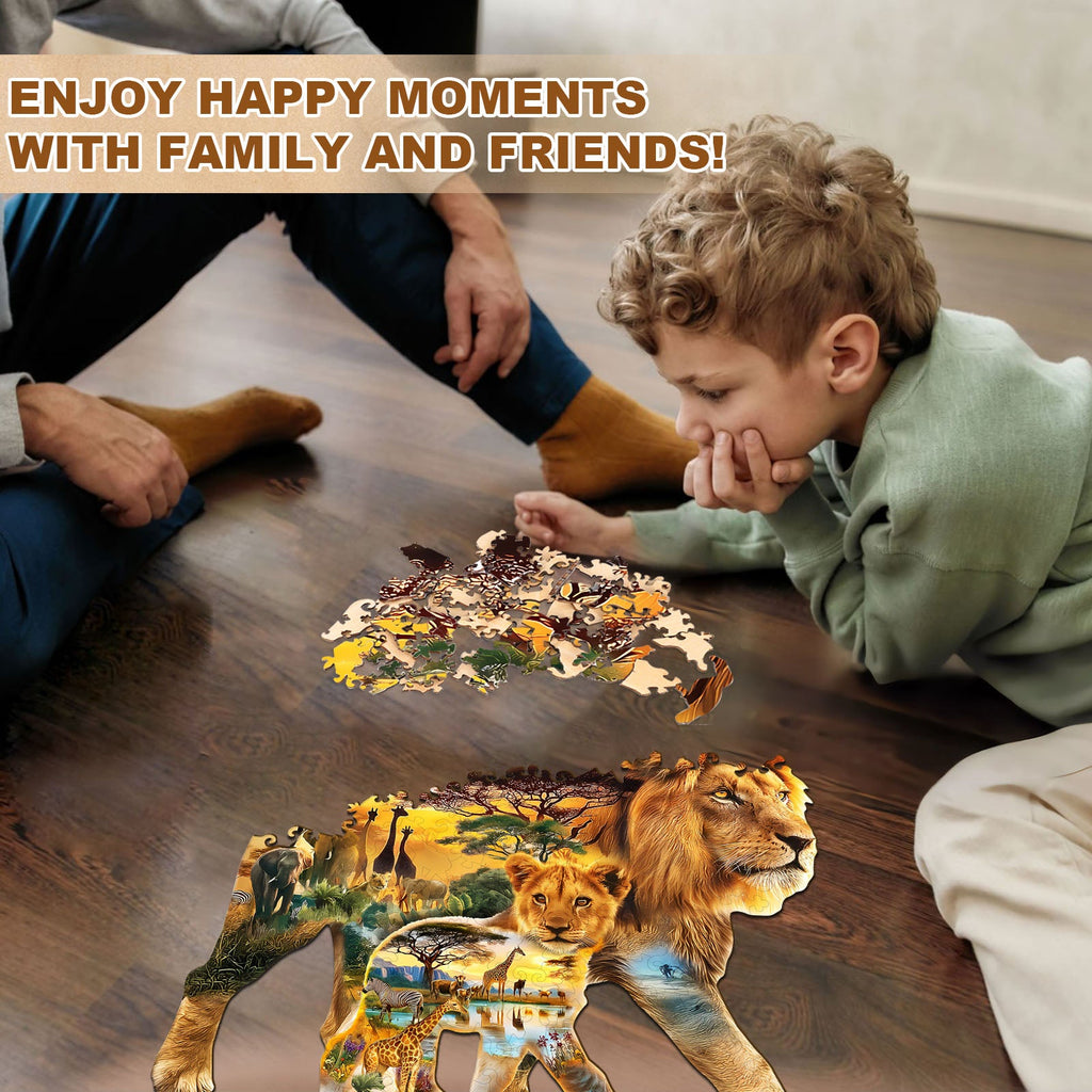 African Lions Wooden Jigsaw Puzzle