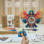 Parrot – DIY Wooden Clock, 3D Puzzle Craft Kit