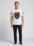 Men's Houston Football Fan Bull Shield Printed T-shirt