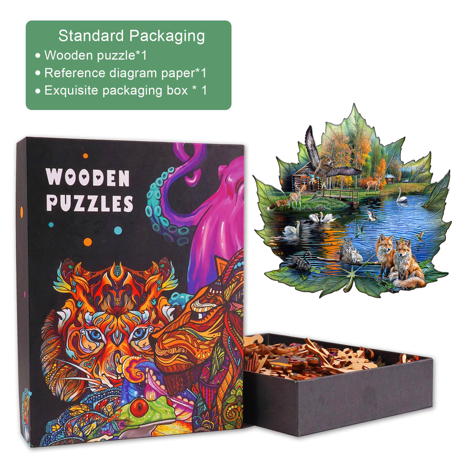 Night Lake Wooden Jigsaw Puzzle