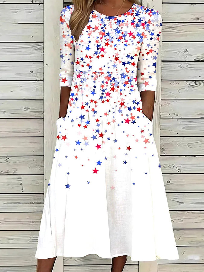 Women'S Star Printed Casual Dress