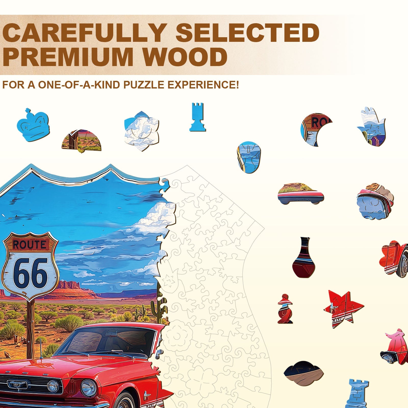 Route 66 Wooden Jigsaw Puzzle