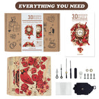 Cardinal– DIY Wooden Clock, 3D Puzzle Craft Kit