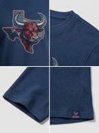 Men's Houston Texans Football Bull Texas Map Printed T-shirt