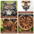 Gray Wolf– DIY Wooden Clock, 3D Puzzle Craft Kit