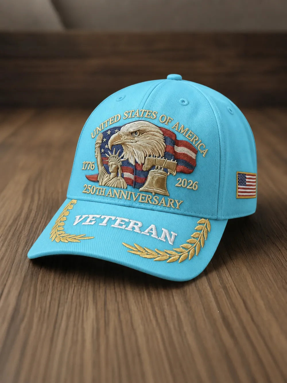 USA 250th Anniversary Veteran Embroidered Bald Eagle Patriotic Hat