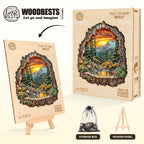 Tree stump Wolf Wooden Jigsaw Puzzle