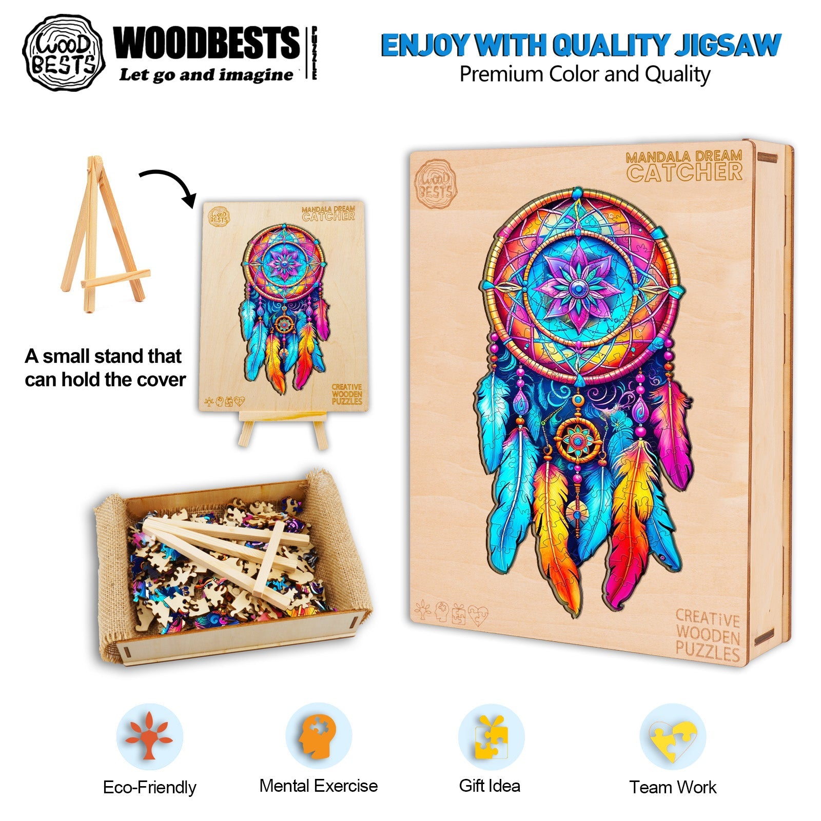 Mandala Dream Catcher Wooden Jigsaw Puzzle