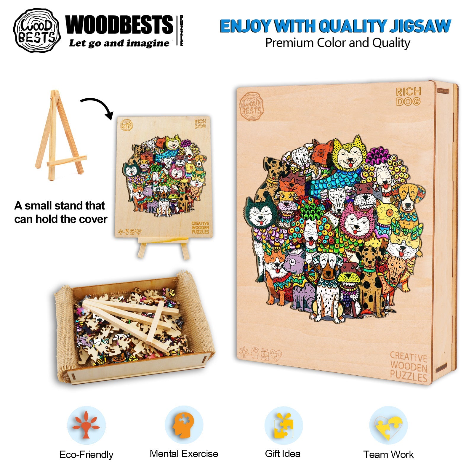 Rich Dog Wooden Jigsaw Puzzle