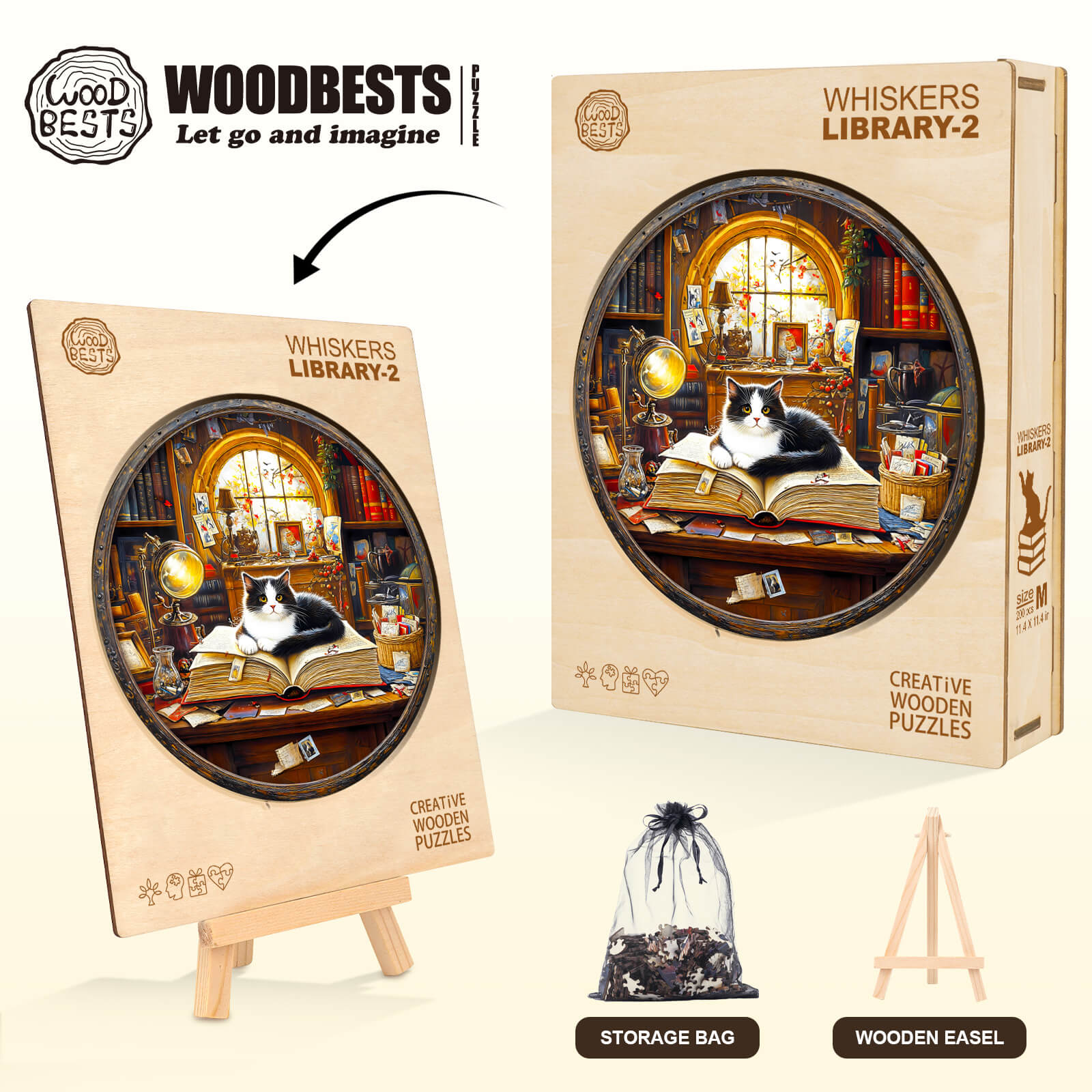 Whiskers Library-2  Wooden Jigsaw Puzzle