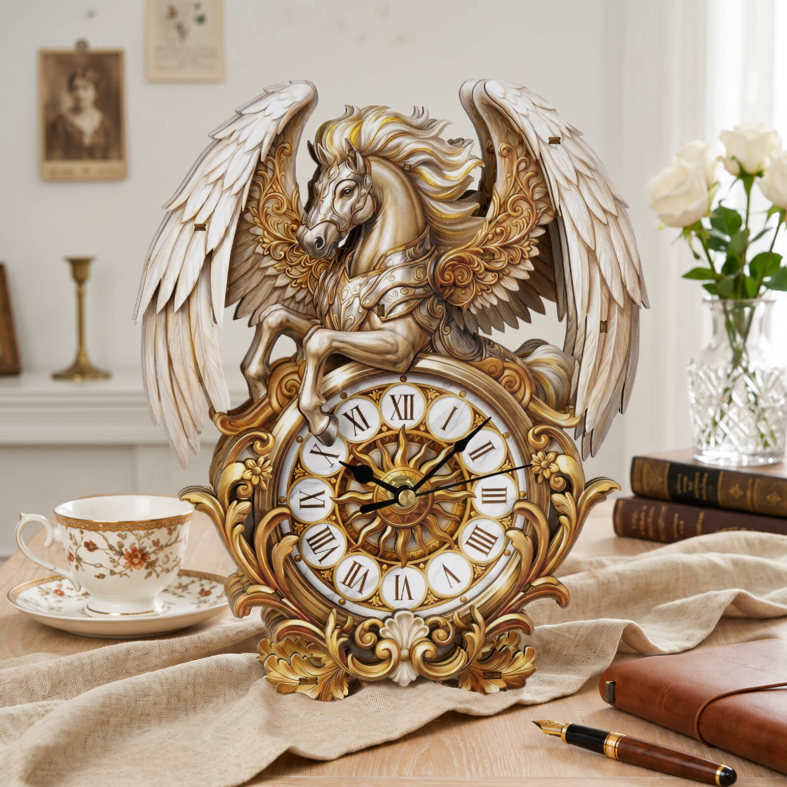 Pegasus – DIY Wooden Clock, 3D Puzzle Craft Kit