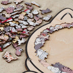 Morandi-Colored Cat/Dog Shaped Wooden Jigsaw Puzzle