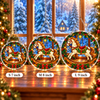 Christmas Acrylic Jigsaw Puzzle Suncatcher - Rocking Horse
