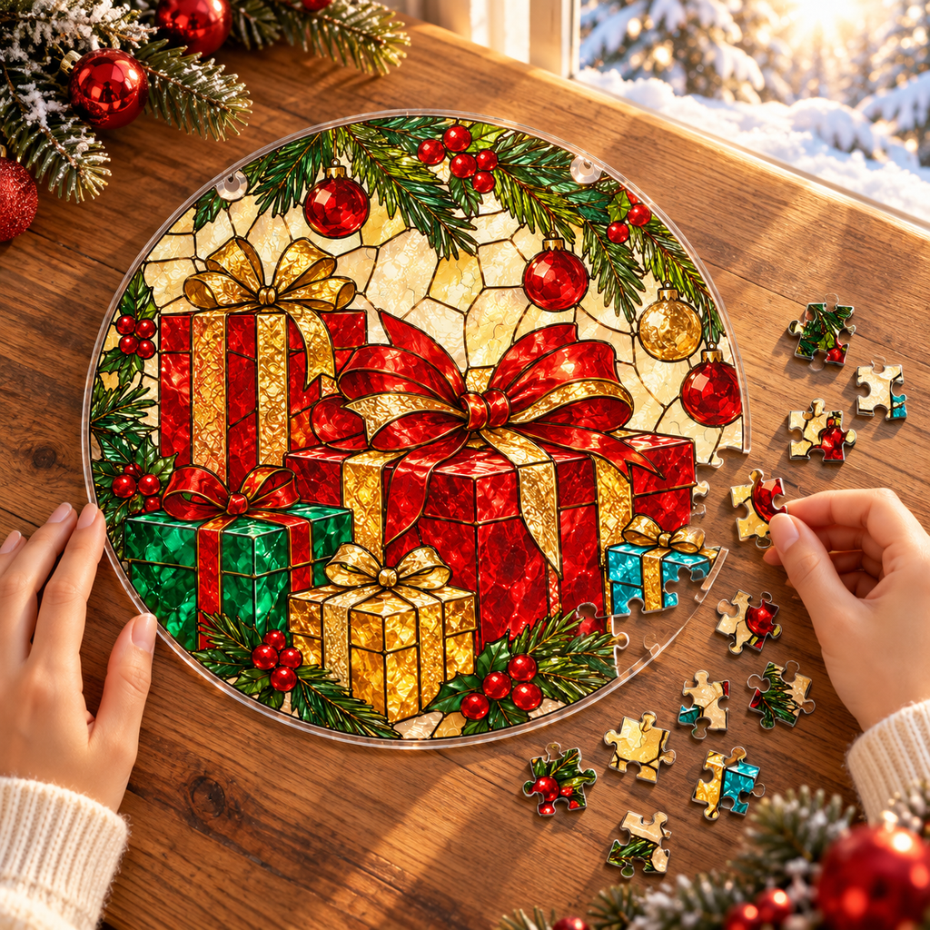 Christmas Acrylic Jigsaw Puzzle Suncatcher - Gift Corner