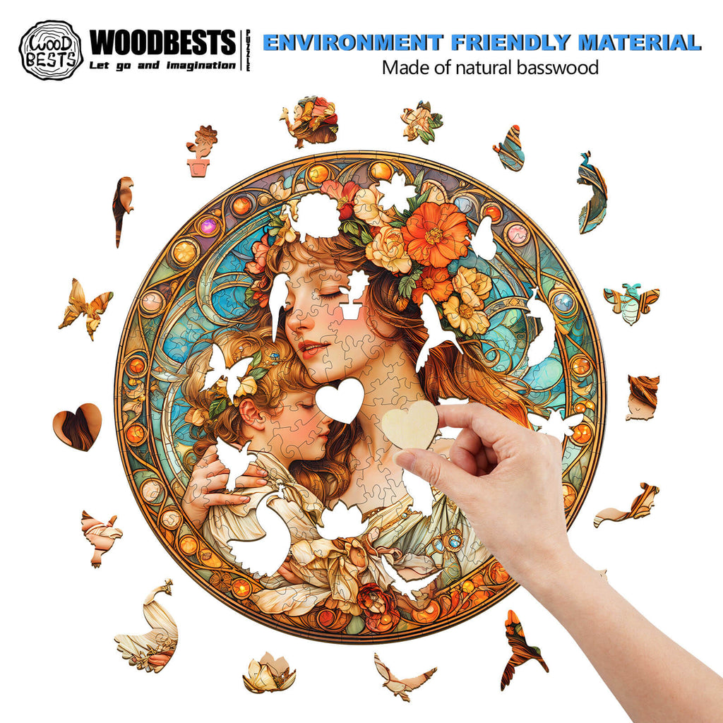 Maternal love Wooden Jigsaw Puzzle