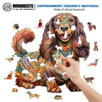Long-haired Dachshund-1 Wooden Jigsaw Puzzle