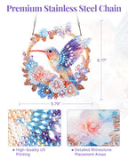 5D DIY Diamond Painting Suncatcher Kit - Hummingbird Floral Wreath