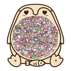 Cute Lover Penguin Shaped Wooden Jigsaw Puzzle