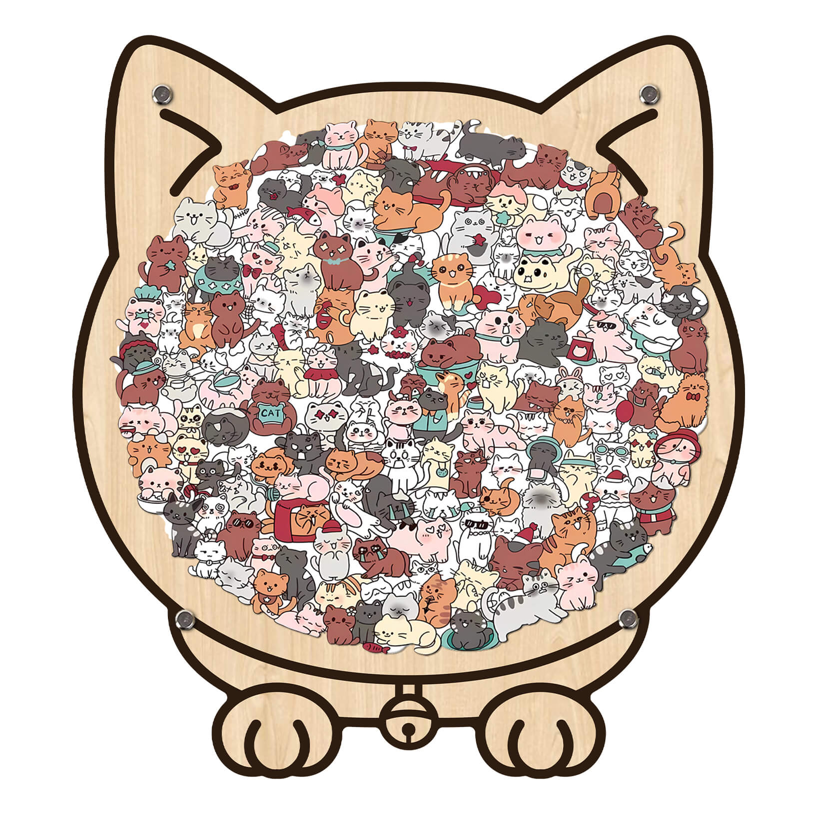 Morandi-Colored Cat/Dog Shaped Wooden Jigsaw Puzzle