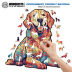 Loyal Golden Retriever Wooden Jigsaw Puzzle