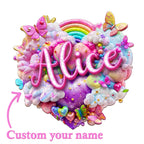 Rainbow Cloud Custom Name Wooden Jigsaw Puzzle