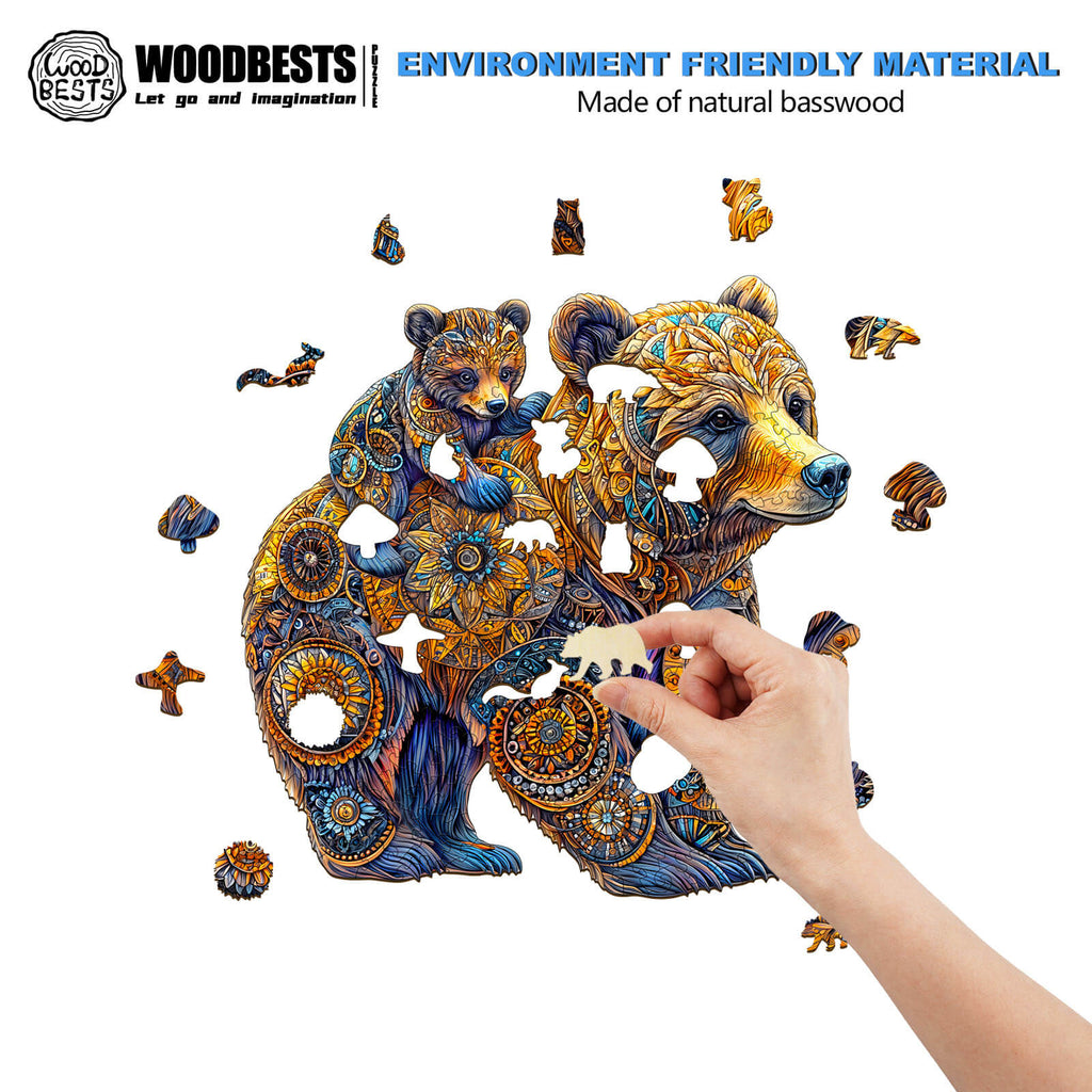 Mother Bear Wooden Jigsaw Puzzle