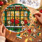 Christmas Acrylic Jigsaw Puzzle Suncatcher - Window Wishes