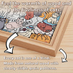 175 Pcs Morandi-Colored Cute Cat Shaped Square Wooden Jigsaw Puzzle