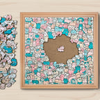 200 Pcs Morandi-Colored Lovely Cat Shaped Square Wooden Jigsaw Puzzle