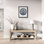 Stained glass paw prints Wooden Jigsaw Puzzle