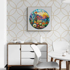 Stained Glass Cactus Wooden Jigsaw Puzzle