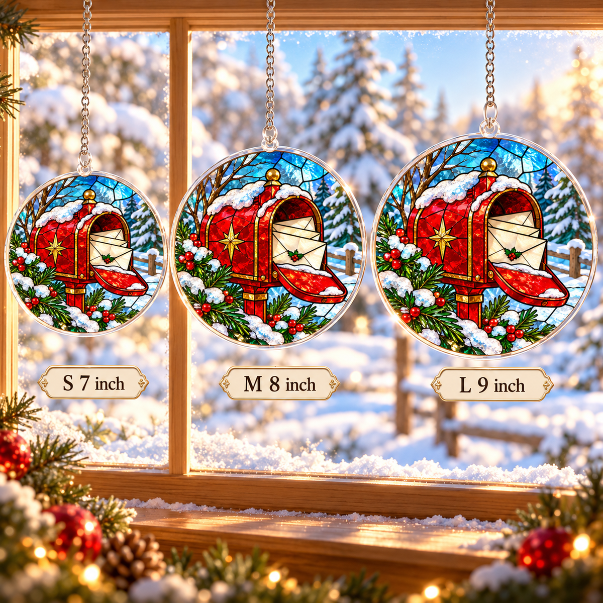 Christmas Acrylic Jigsaw Puzzle Suncatcher - Arctic Mailbox