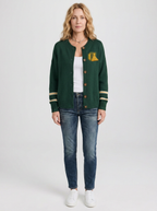 Women's Green Bay Packers Cheesehead Logo Embroidered Cardigan
