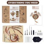 Ancient Dragon – DIY Wooden Clock, 3D Puzzle Craft Kit